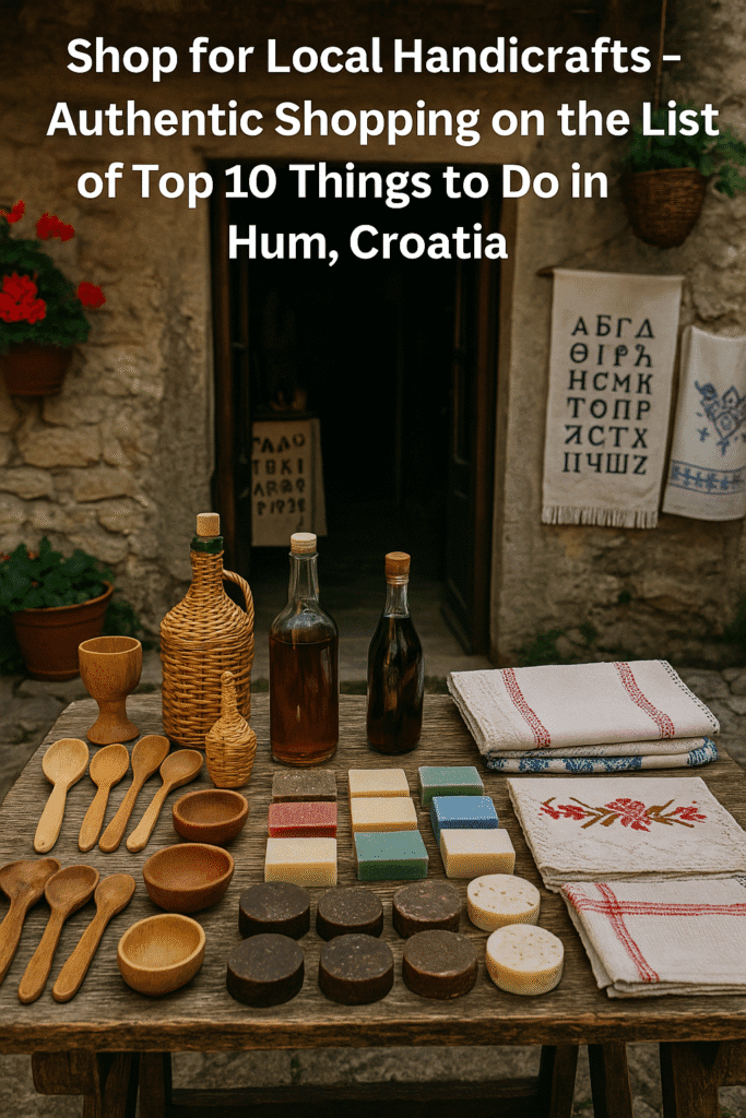 Handmade crafts and local goods for sale in Hum, Croatia — authentic shopping as part of the Top 10 things to do in Hum
