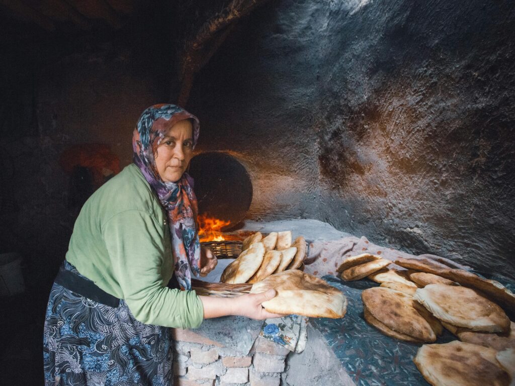 traditional Pane di Matera baked in wood oven Italy