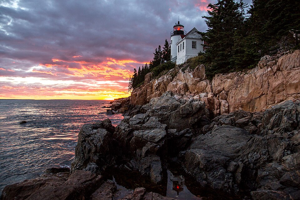 Mount Desert Island Bass Harbor Head Light Path