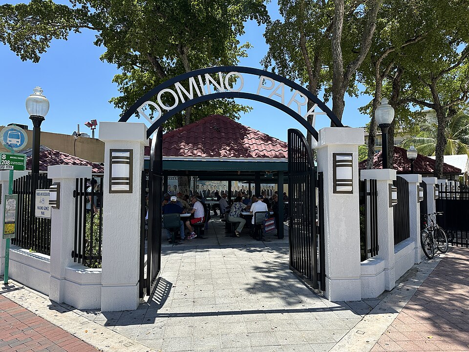 Domino Park (Máximo Gómez Park) in Little Havana, a must-visit cultural stop for visitors exploring things to do in Little Havana.