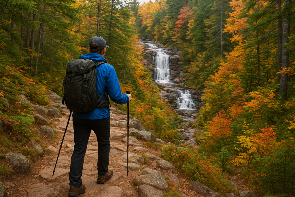 Hiking to waterfalls in Acadia National Park - essential gear and trail conditions