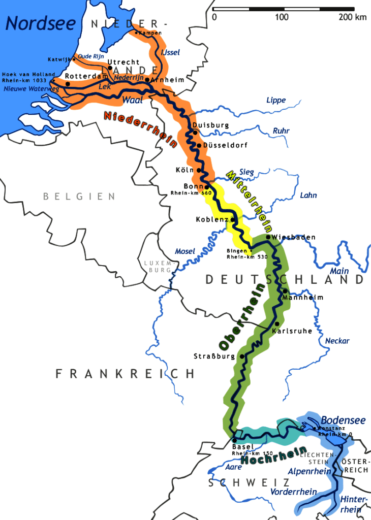 The Rhine River Map
