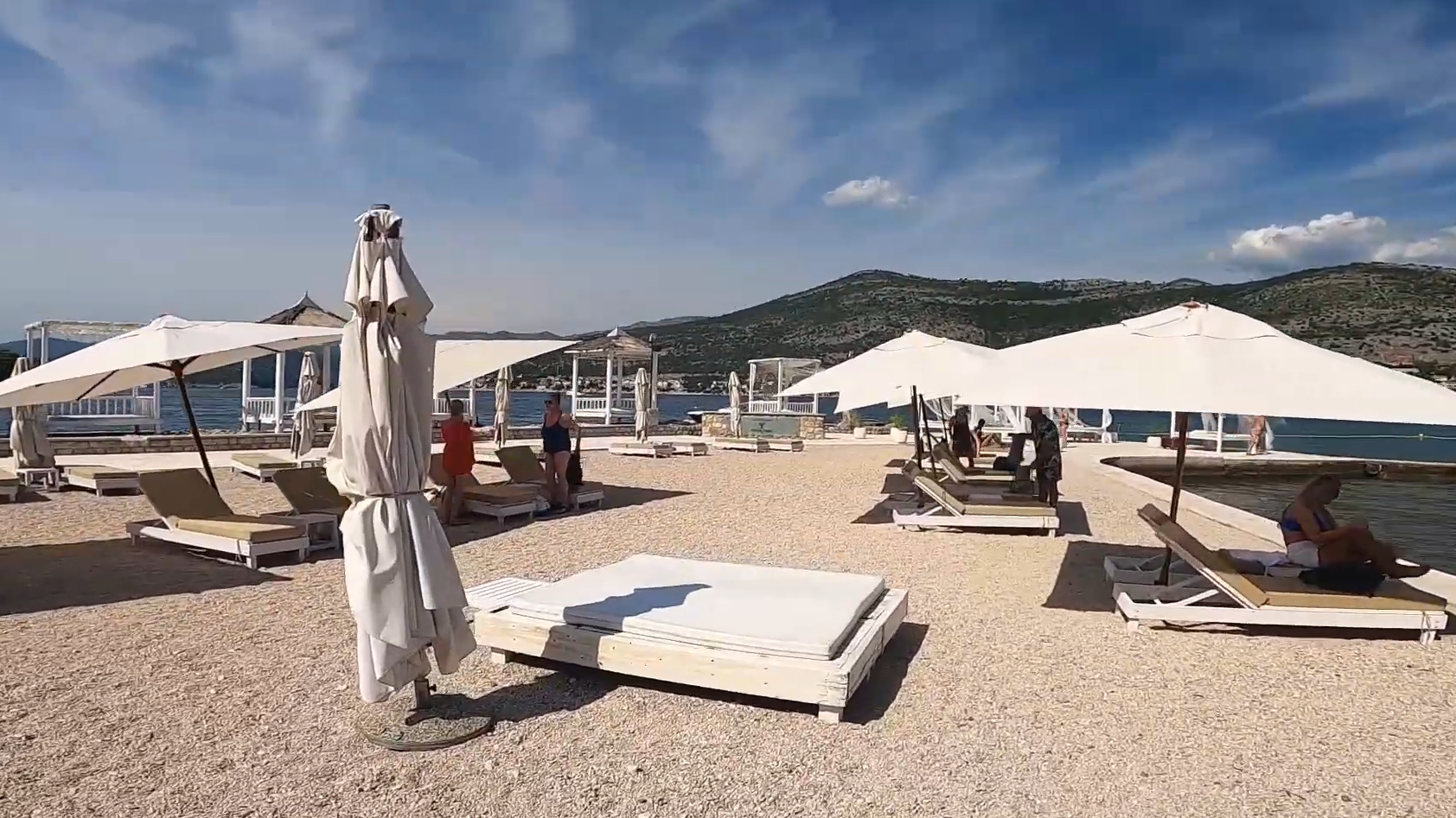 Copacabana Beach Dubrovnik Sunbeds and Umbrellas