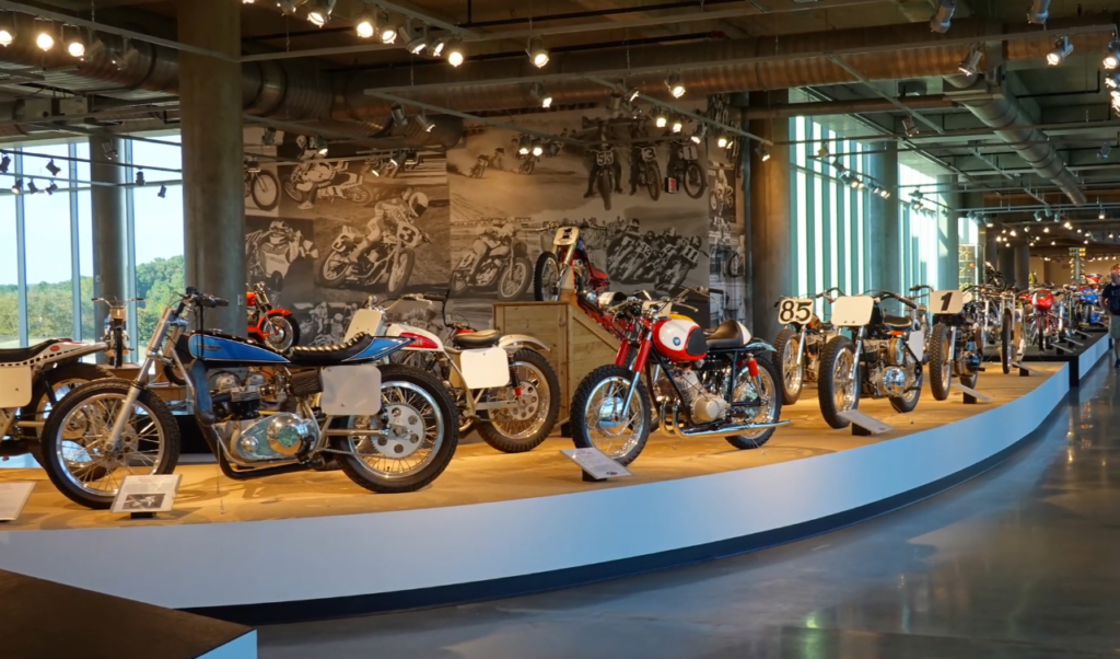 Vintage motorcycle on display at Barber Vintage Motorsports Museum — top things to do in Birmingham AL