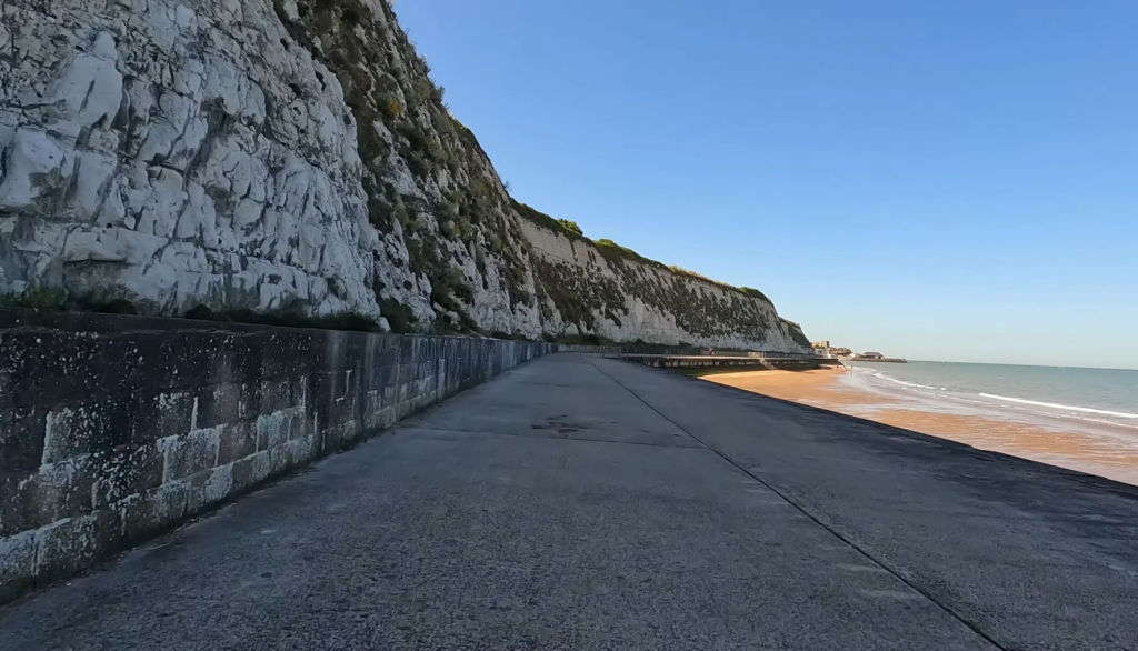Dumpton Gap promenade coastal walk Viking Coastal Trail Broadstairs Ramsgate Kent buggy accessible path