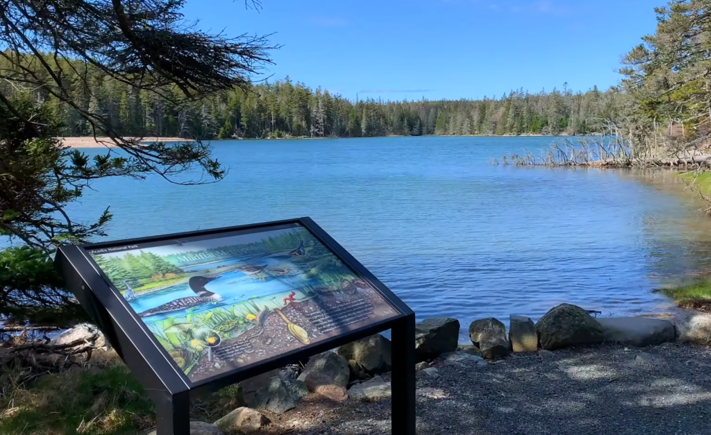 jordan pond path loop trail acadia national park with bubbles mountains reflection easy family hike