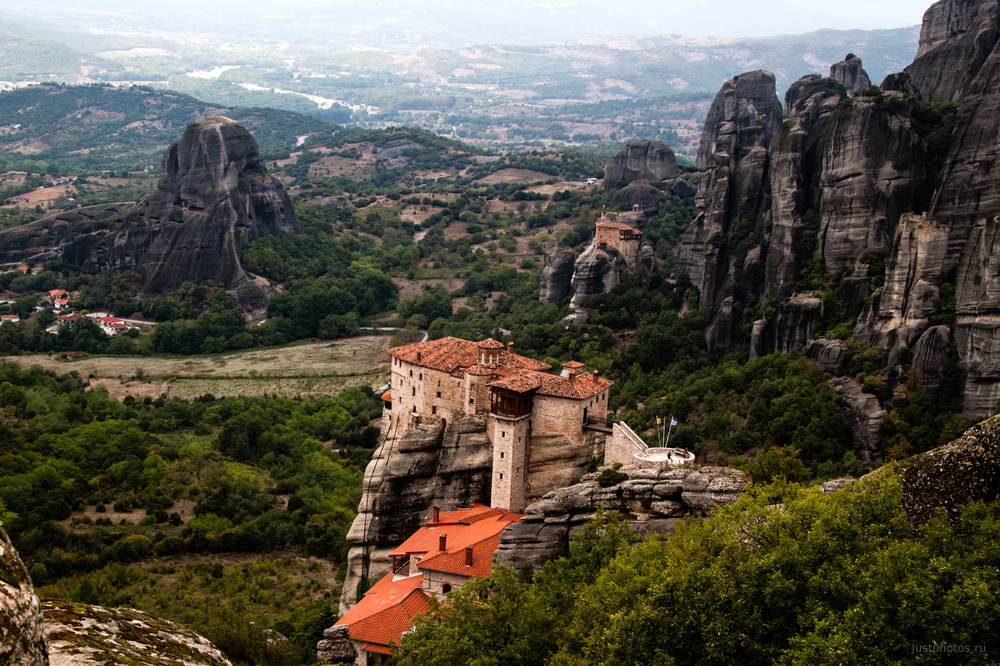 Meteora monasteries Byzantine on rock pillars UNESCO World Heritage day trip Athens Greece