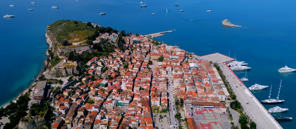 Nafplio old town romantic streets bougainvillea Venetian architecture day trip Athens Greece