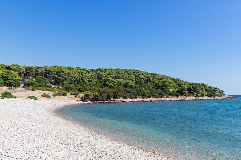 pebble beach in vis island croatia