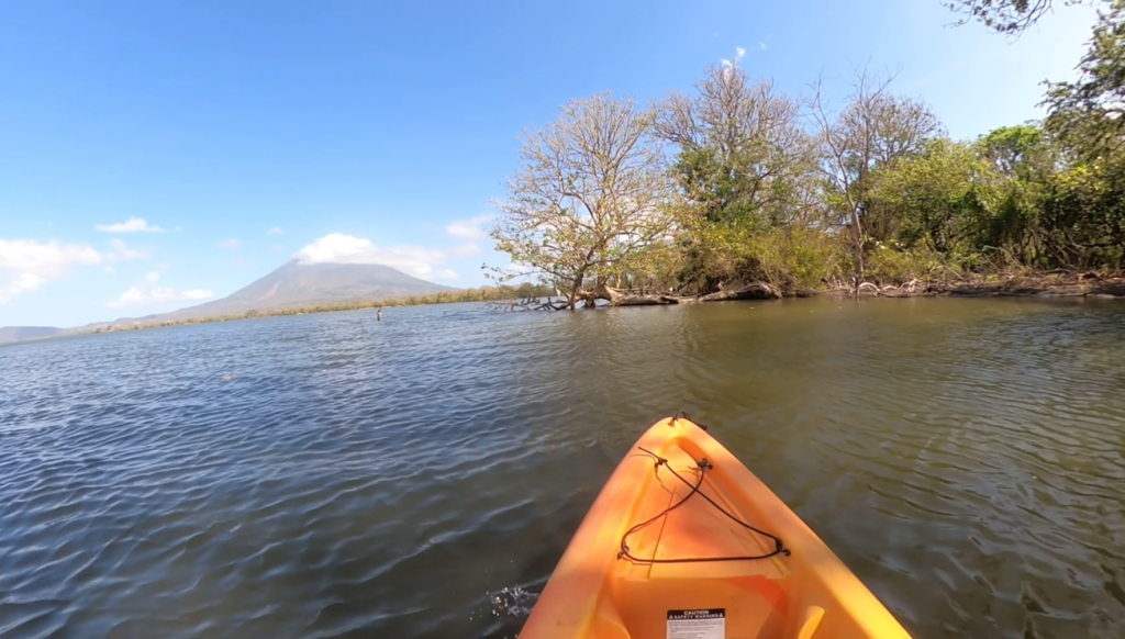 Kayaking through Río Istián wetlands on Ometepe Island